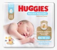 FRALDA HUGGIES NAT. CARE RN JUMBO 18F