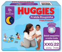 FRALDA HUGGIES T. PROT XXG 22F ROUPINHA MEGA