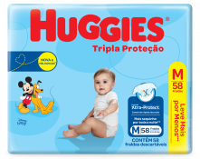 FRALDA HUGGIES T.PROT M 58F MEGA+