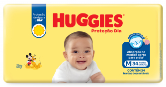 FRALDA HUGGIES PROT.DIA M 34F JBO