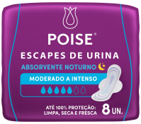 ABSORVENTE POISE NOTURNO COM ABAS C/8 UNID.