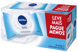 NIVEA SABON 85G HIDRAT LEITE C/6 LV+PG- BARRA