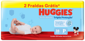 FRALDA HUGGIES RAPIDA ABSORCAO P PROMO L38P36 MEGUINHA