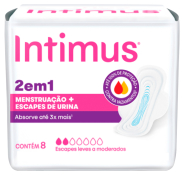 ABSORVENTE INTIMUS C/8 2 EM 1 COM ABAS