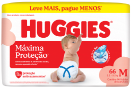 HUGGIES FRALDA MAXIMA PROTECAO M HIPERZINHA 66F