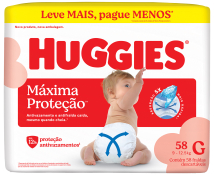 HUGGIES FRALDA MAXIMA PROTECAO G HIPERZINHA 58F