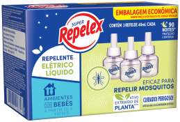 REPELEX REPELENTE LIQ 90 NOITES C/3 REFIS 40ML