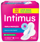 INTIMUS ABSORVENTES TRIPLA PROTECAO COBERTURA SECA C/ABAS 32 UNID
