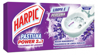 HARPIC PASTILHA ADESIVA 2 EM 1 LAVANDA 9G 3 UNID.