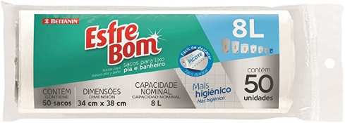 ESFREBOM SACO P/LIXO 8L PIA ROLO 50UNID.