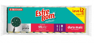 ESFREBOM ESPONJA MULTIUSO EMBALAGEM ECONOMICA LEVE 12 PAGUE 10