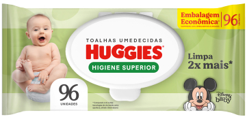 TOALHA UMEDECIDAS HUGGIES HIGIENE SUPERIOR 96 UNID.